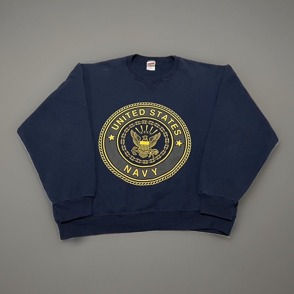 Soffe Mens United States Navy Double Hit Physical Training Crewneck Sweatshirt L